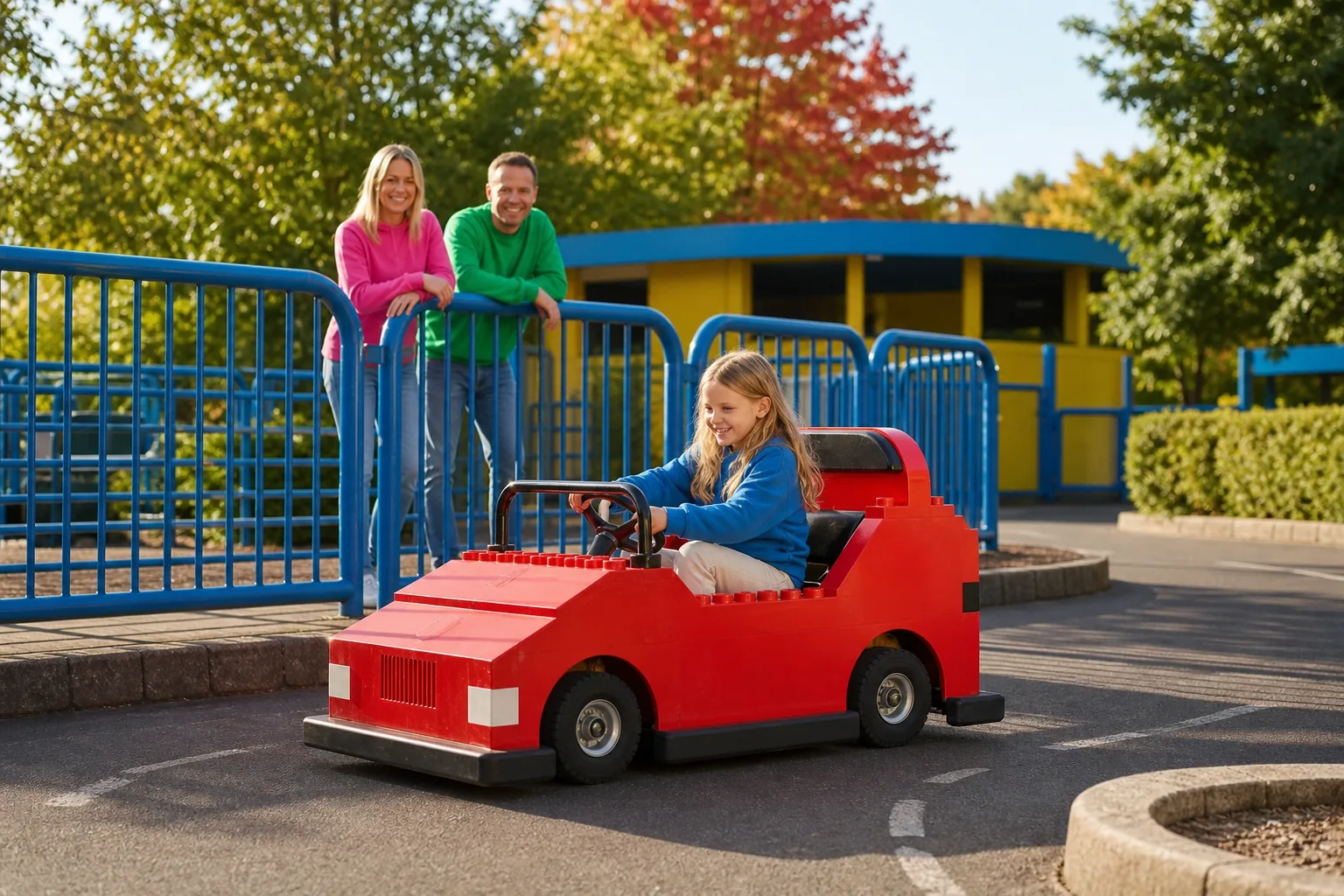 Driving School cars on a kid-scale track