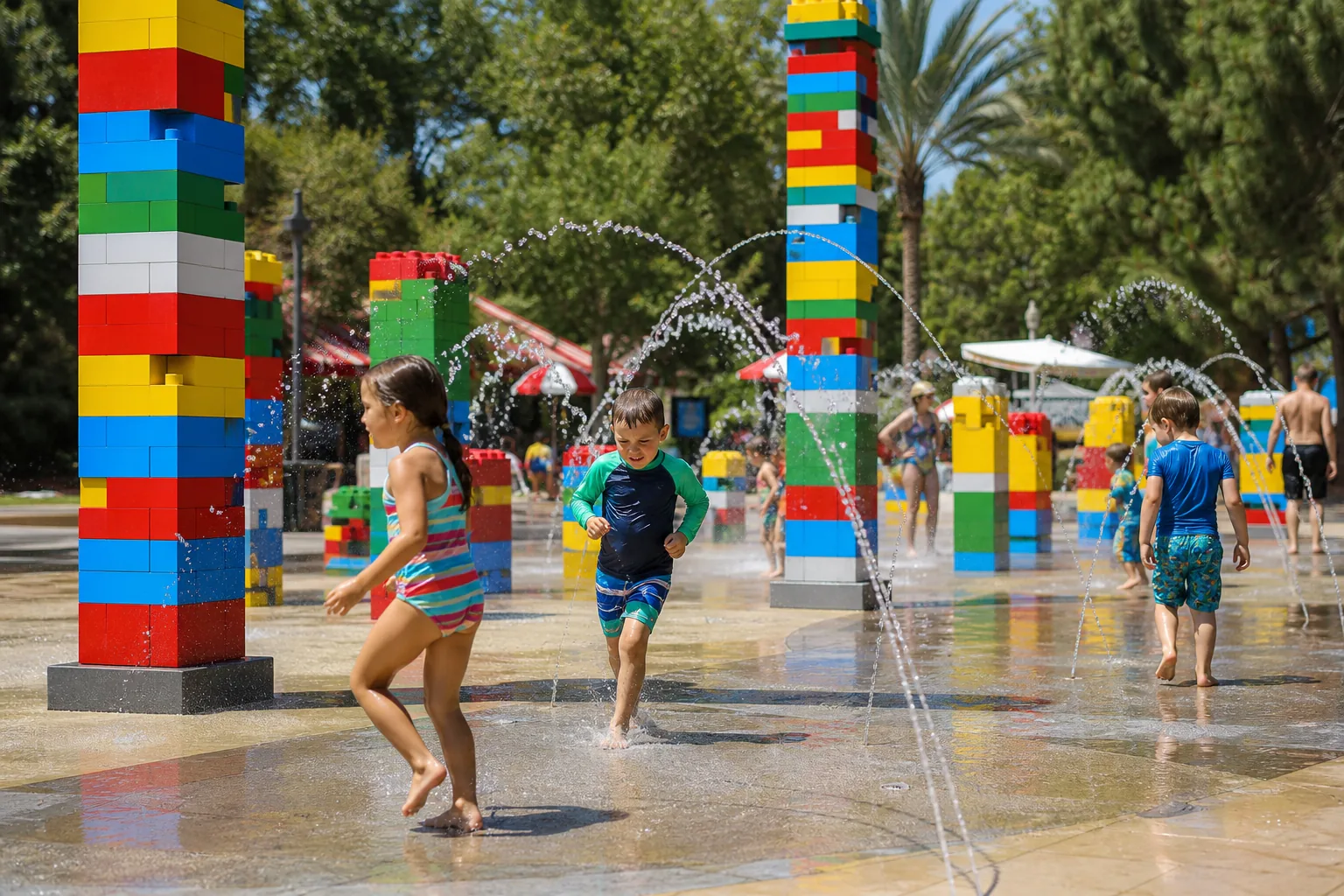 Splash channels in a warm month