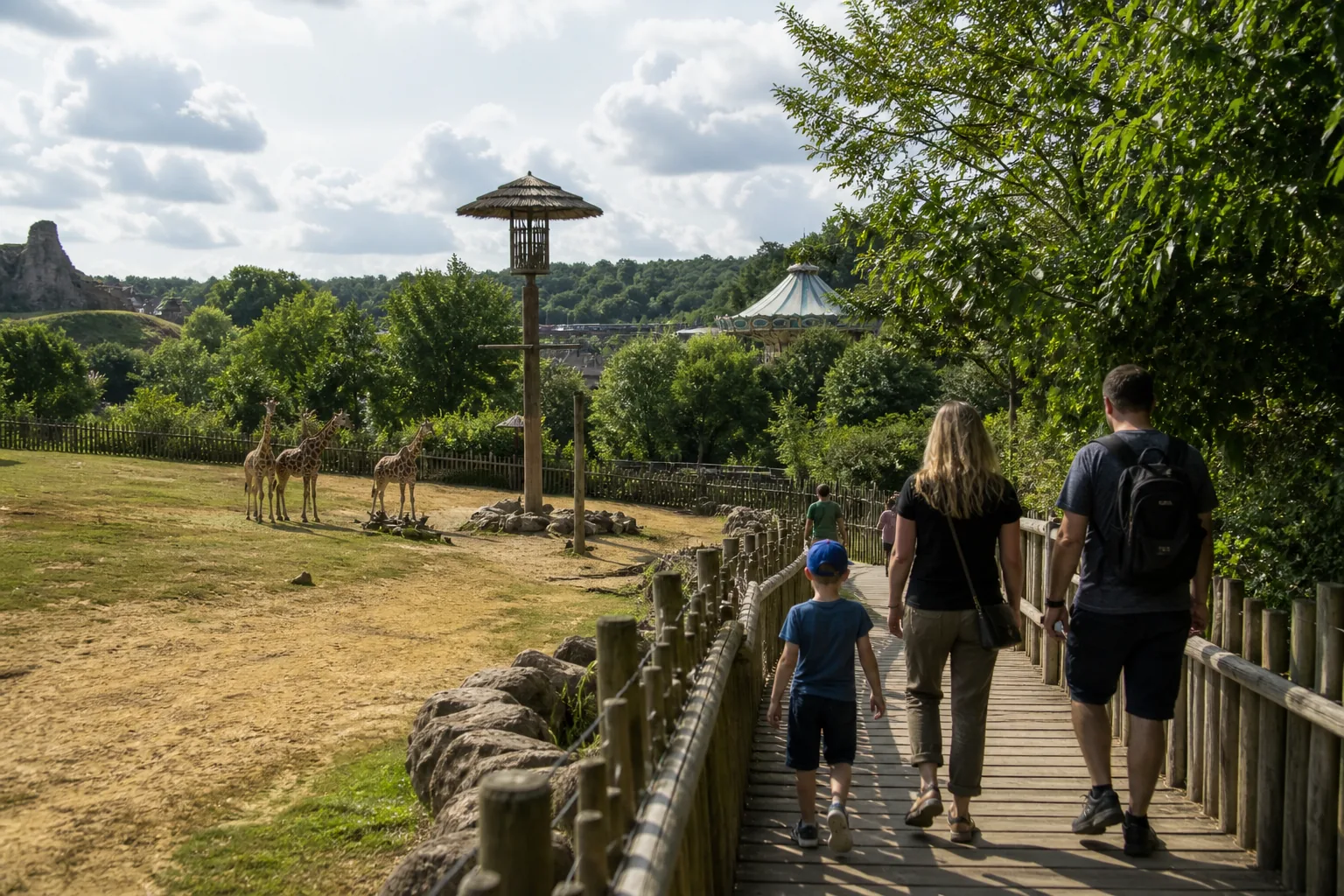 Chessington rides beside trees